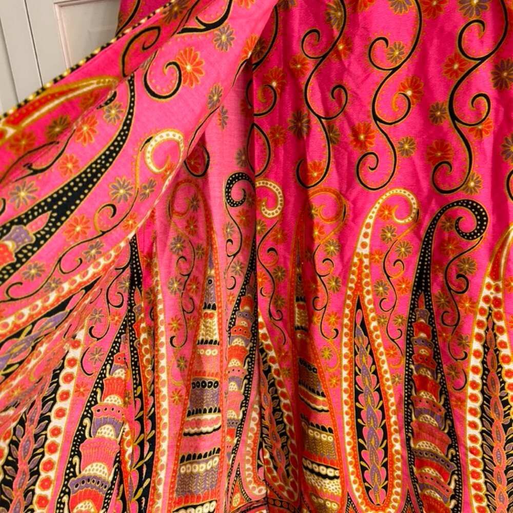Vintage Late 60s/70s Alex Colman Small Psychedelic Wrap Maxi Skirt --Groovy! - Picture 13 of 13